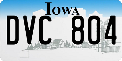 IA license plate DVC804