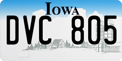 IA license plate DVC805