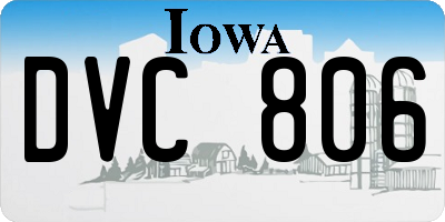 IA license plate DVC806