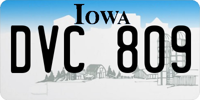 IA license plate DVC809