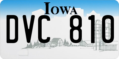 IA license plate DVC810