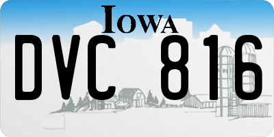 IA license plate DVC816