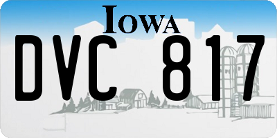 IA license plate DVC817