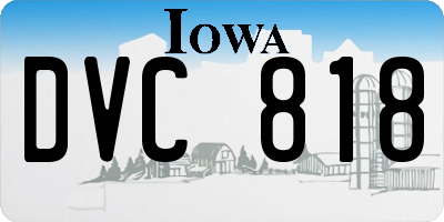 IA license plate DVC818