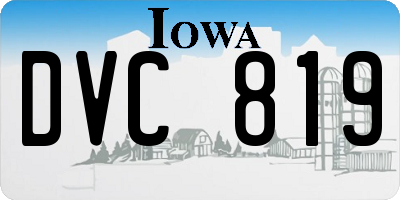 IA license plate DVC819