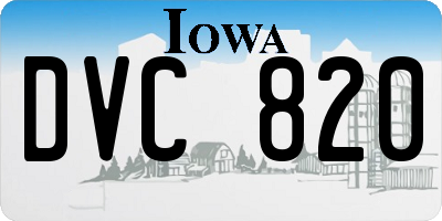 IA license plate DVC820