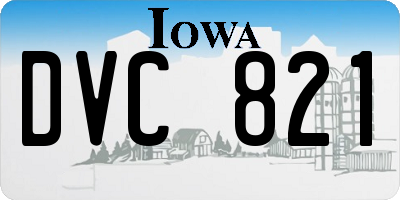 IA license plate DVC821