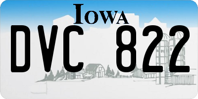 IA license plate DVC822