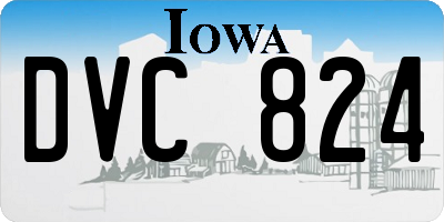 IA license plate DVC824