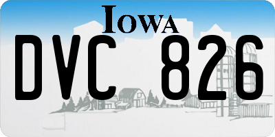 IA license plate DVC826