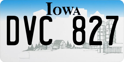 IA license plate DVC827