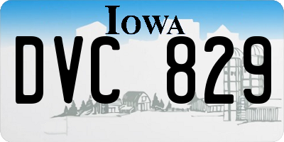 IA license plate DVC829