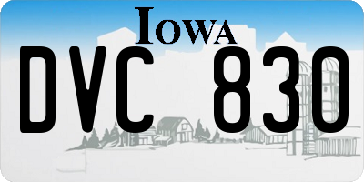 IA license plate DVC830