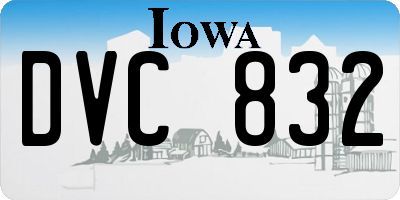 IA license plate DVC832