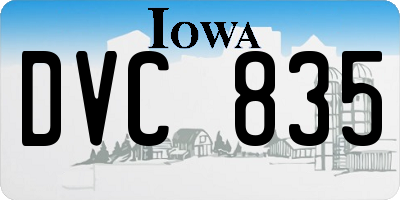 IA license plate DVC835