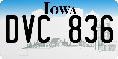 IA license plate DVC836