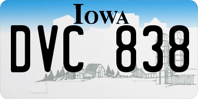 IA license plate DVC838
