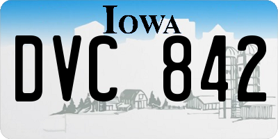 IA license plate DVC842