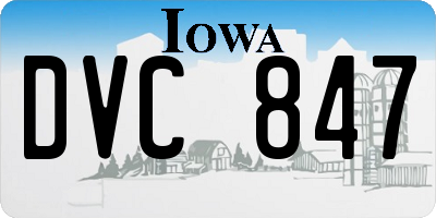 IA license plate DVC847