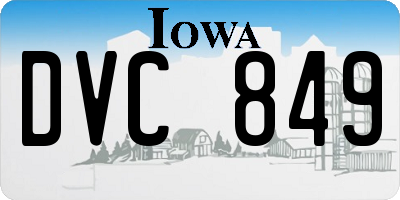IA license plate DVC849