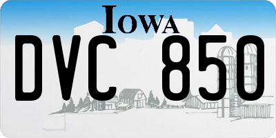 IA license plate DVC850