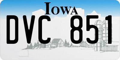 IA license plate DVC851