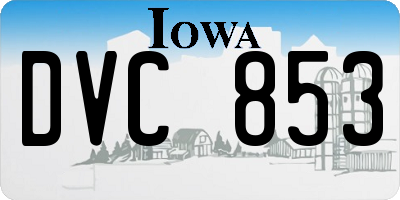 IA license plate DVC853