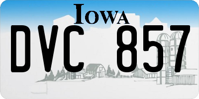 IA license plate DVC857
