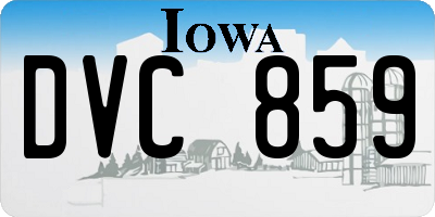 IA license plate DVC859