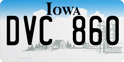 IA license plate DVC860