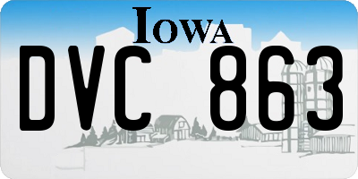 IA license plate DVC863