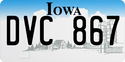 IA license plate DVC867
