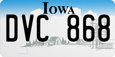 IA license plate DVC868