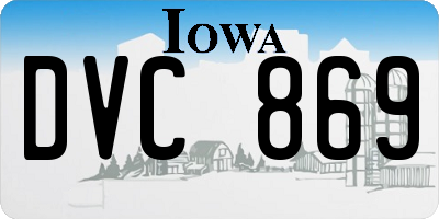 IA license plate DVC869