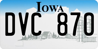 IA license plate DVC870