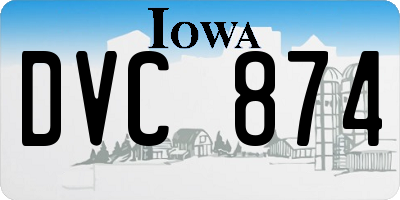 IA license plate DVC874