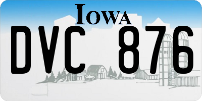 IA license plate DVC876