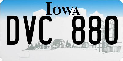 IA license plate DVC880