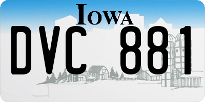 IA license plate DVC881