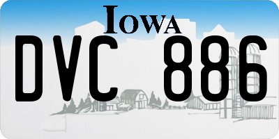 IA license plate DVC886