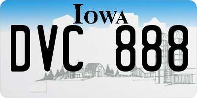 IA license plate DVC888