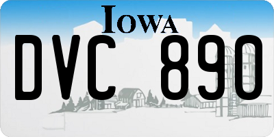 IA license plate DVC890