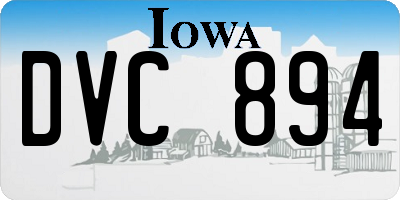 IA license plate DVC894