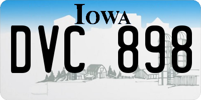IA license plate DVC898