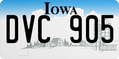 IA license plate DVC905