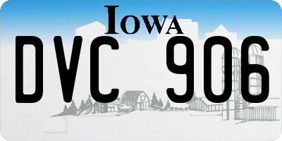 IA license plate DVC906