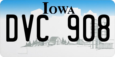 IA license plate DVC908