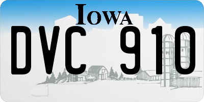 IA license plate DVC910