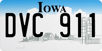IA license plate DVC911