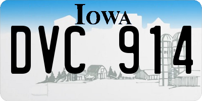 IA license plate DVC914